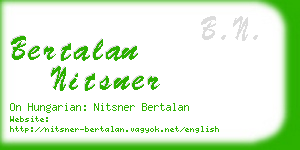 bertalan nitsner business card